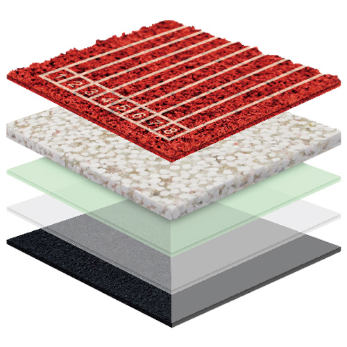 蓟州无缝预制型塑胶跑道渗水TPR喷面